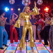 Costume métallique brillante Disco Femme - Enjouet