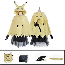 Cape à capuche jaune pikachu avec jupon tulle noir et accessoires complet pour costume mimiqui pokemon adulte soirées déguisées