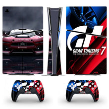 Autocollants course automobile pour ps5 slim digital avec design de course gran turismo 7 rouge bleu noir