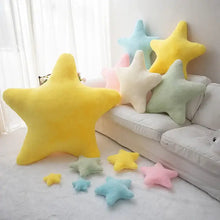 Coussin décoratif en forme d’étoile jaune vif en peluche douce idéal pour coin lecture et magasins de jouets