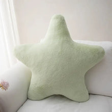 Coussin décoratif en forme d’étoile vert clair doux et moelleux idéal pour un coin lecture ou déguisement carnaval