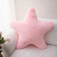 Coussin décoratif en forme d’étoile rose doux en peluche avec texture pelucheuse idéal pour coin lecture et magasins de jouets