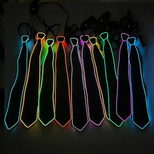 Collection de cravates lumineuses de fête modèle A à fil électroluminescent multicolore avec clignotement lent