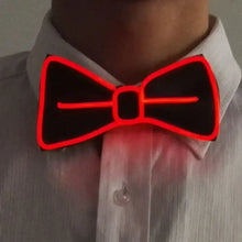 Cravate lumineuse de fête modèle b avec nœud papillon led rouge à fil électroluminescent et clignotement lent