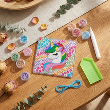 Kit créatif 2-en-1 avec gemmes autocollantes multicolores sur base transparente pour art fenêtre licorne colorée