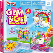 Kit créatif 2-en-1 gemmes autocollantes avec designs arc-en-ciel, papillon, licorne et soleil en rhinestones scintillants