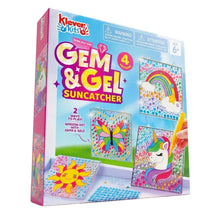 Kit créatif 2-en-1 Klever kits gem et gel avec 4 modèles colorés et gemmes autocollantes pour art de fenêtre