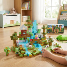 Ensemble cubes magnétiques château de forêt en pièces colorées favorisant la motricité fine et le déguisement carnaval
