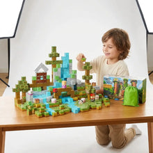 Ensemble cubes magnétiques château de forêt avec structures colorées en cubes magnétiques et motricité fine adaptée déguisement carnaval