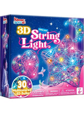 Kit d’art 3d jouet lumineux klever avec fils colorés en forme detoile et coeur et led multicolores avec instructions étape
