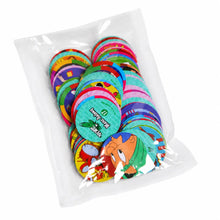 Lot de 100 pogs looney tunes colorés en plastique clair tazos à collectionner thème cartoon
