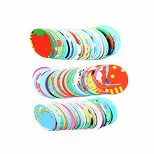 Lot de 100 pogs looney tunes colorés avec dessins cartoon et motifs audacieux pour tazos à collectionner