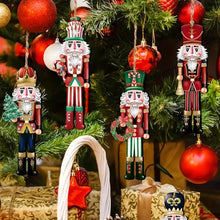 Lot de 12 casse-noisettes décoratifs en bois rouges et verts avec déguisement carnaval et accessoires pour Noël