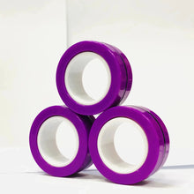 Lot de 3 anneaux magnétiques à manipuler en violet avec finition brillante et doublure intérieure blanche