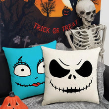 Lot de 4 housses de coussin halloween 45x45 cm cream jack skellington avec visage cousu noir idéal magasins de jouets