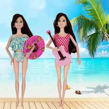Lot de 40 accessoires de plage pour poupée 30 cm avec guitare gonflable rose idéale pour vacances miniatures et déguisement carnaval