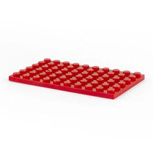 Lot de 5 plaques de construction rouges 6 × 10 en plastique avec grille de studs idéal pour figurines marvel et déguisement carnaval
