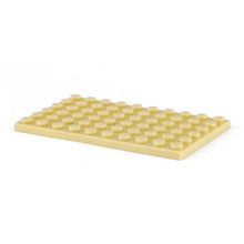 Beige plaque de construction 6 × 10 en lego avec une grille de plots circulaires idéale pour figurines marvel et déguisement carnaval
