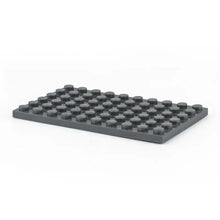Lot de 5 plaques de construction 6 × 10 en plastique gris foncé avec studs circulaires idéal pour figurines marvel et déguisement carnaval