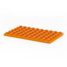 Lot de 5 plaques de construction orange en plastique 6 × 10 avec picots circulaires idéal pour figurines marvel et déguisement carnaval