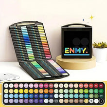 Boîte noire contenant 120 marqueurs acryliques enmy à pointe souple avec embouts colorés assortis