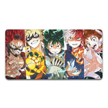 Tapis de souris xxl académie de super-héros rectangulaire avec bords cousus et illustrations colorées détaillées