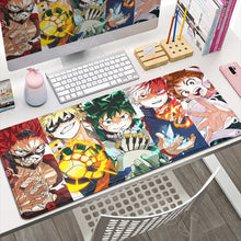Tapis de souris xxl académie de super-héros avec illustrations colorées et bords cousus pour un confort optimal