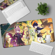 Tapis de souris xxl aventuriers fantastiques avec illustration anime colorée sur thème halloween
