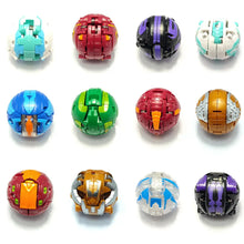 Lot de boules de combat transformables colorées en forme de petites créatures sphériques arrangees en grille