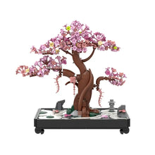 Jeux de construction fleurs en pot à conserver avec modèle décoratif arbre en lego style rose et marron détaillé