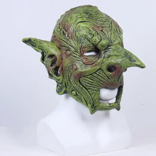 Masque de gobelin en latex halloween taille unique avec peau verte texturée et oreilles pointues pour déguisement carnaval adulte