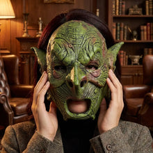 Masque de gobelin en latex halloween vert texturé avec oreilles pointues taille unique pour déguisement carnaval adulte