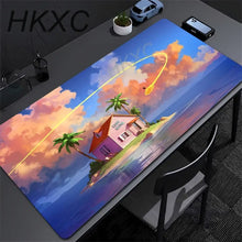 Tapis de souris grand format manga maîtres des arts martiaux avec maison rose et palmiers scène wishbone dragon ball z