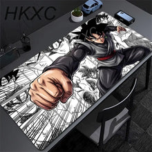 Tapis de souris grand format manga maîtres des arts martiaux avec illustration dynamique de goku black noir et blanc