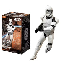 Figurine clone trooper blanc et noir en armure détaillée avec blaster jouet figurines territoriales guerre des étoiles