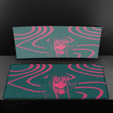 Tapis de souris xxl aux cheveux verts avec design anime stylisé en teal et rose pour gaming