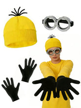 Bonnet jaune en tricot avec pompon noir pour déguisement halloween jaune dans kit de déguisement halloween