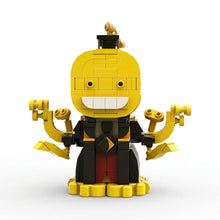 Briques de construction koro sensei d’assassination classroom 512 pièces figurine jaune et noir avec plusieurs bras et couronne