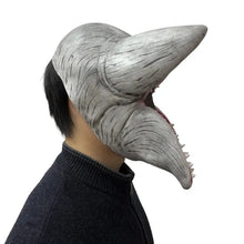 Masque monstre fleur carnivore halloween adulte en caoutchouc gris avec texture détaillée et dents acérées