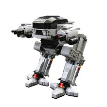 Robot de police futuriste en plastique abs avec silhouettes mécaniques gris et noir à accents rouges en briques 1473 pièces