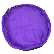 Tapis sac de rangement pour jouets violet avec bords renforcés noirs et fermeture éclair variante disponible déguisement carnaval