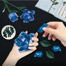 Pièces en plastique bleu pour jeu de construction bouquet de roses bleues fleurs décoratives