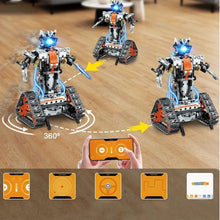 Kit de construction télécommandé orange et argent avec led bleues et batterie rechargeable, idéal pour magasins de jouets