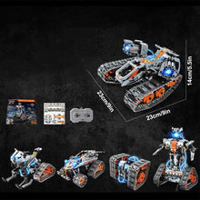 Kit de construction télécommandé 4 en 1 en plastique gris et orange avec leds bleu pour magasins de jouets et batterie rechargeable