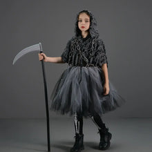 Jupe en tulle noire avec couches transparentes gris foncé pour halloween ange costume fêtes costumées avec cape à capuche