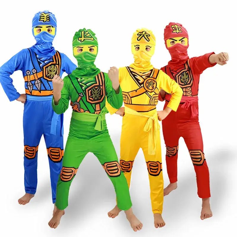 Déguisement Ninja Enfant Aomig – Costume Complet Avec Capuche, Gants, Ceinture, Pour Halloween Et Fêtes