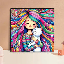 Diamond Painting Fille Chat - Enjouet