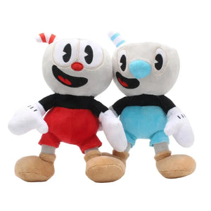 Duo de peluches héros à tête de tasse 25 cm