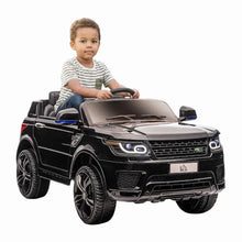 Voiture électrique noire pour enfants modèle land rover avec 2 moteurs télécommande démarrage progressif et batterie rechargeable