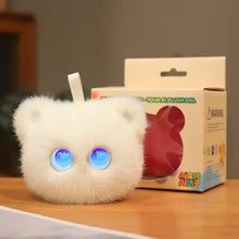 Jouet en peluche intelligent ours blanc aux yeux bleus led avec petite sangle blanc idée cadeau enfant